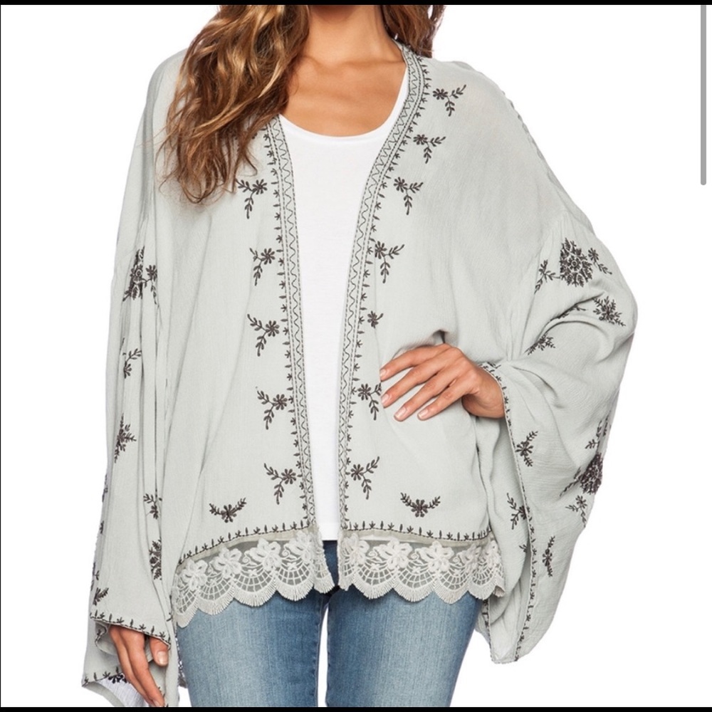 Free People Boho Embroidered Kimono